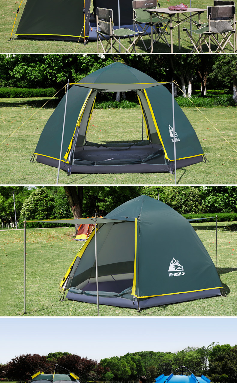 Cheap Goat Tents Hewolf Quick Automatic Open Tent 3 8 Person Double Layer Large Camping Family Outdoor Recreation Party Tents Awning Beach Tent Tents 
